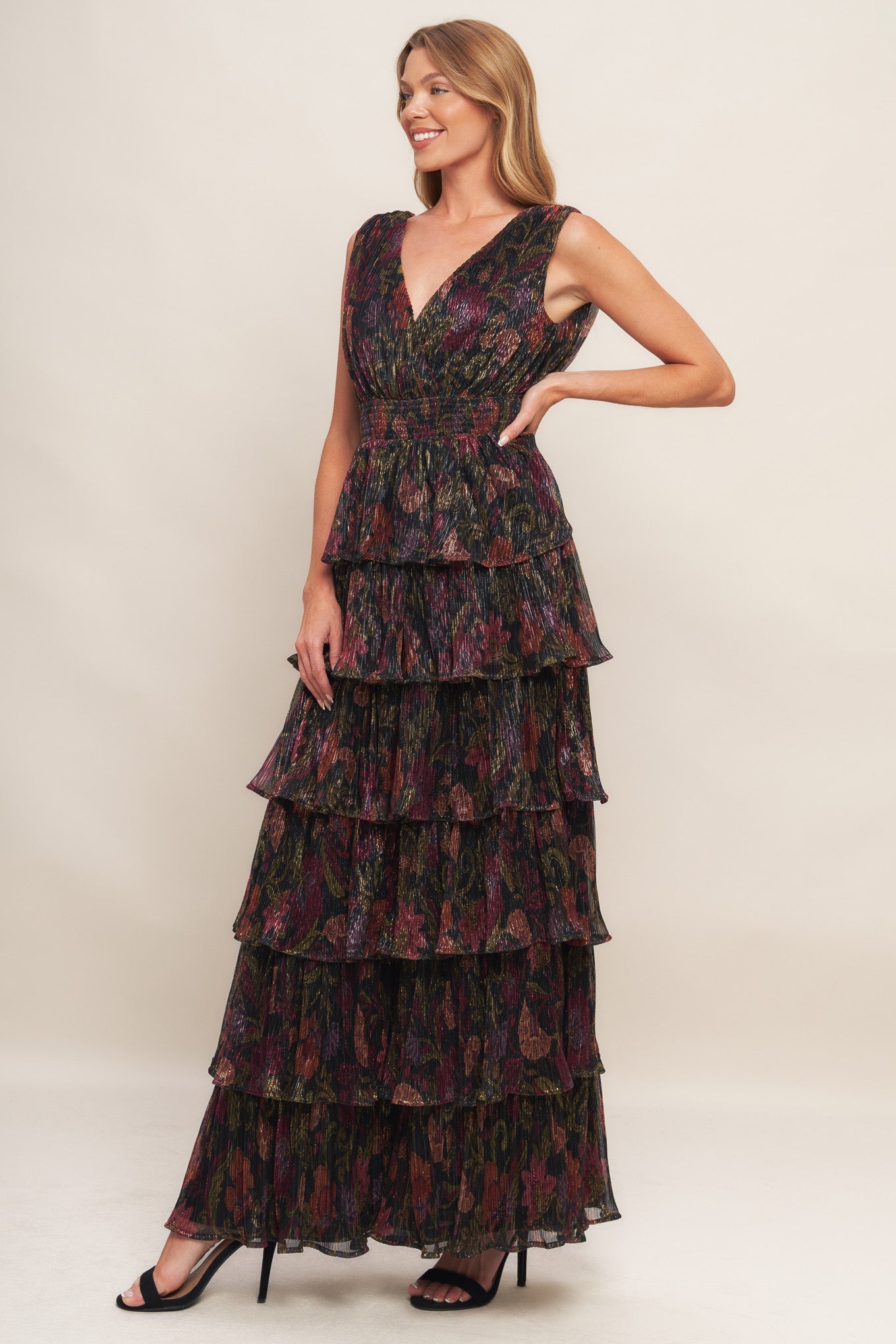 DARK ROMANCE WOVEN MAXI DRESS Flying Tomato